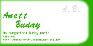 anett buday business card